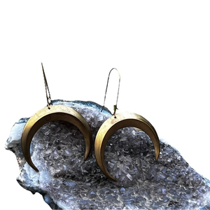 Vintage Crescent Moon‎ Dangle Earrings